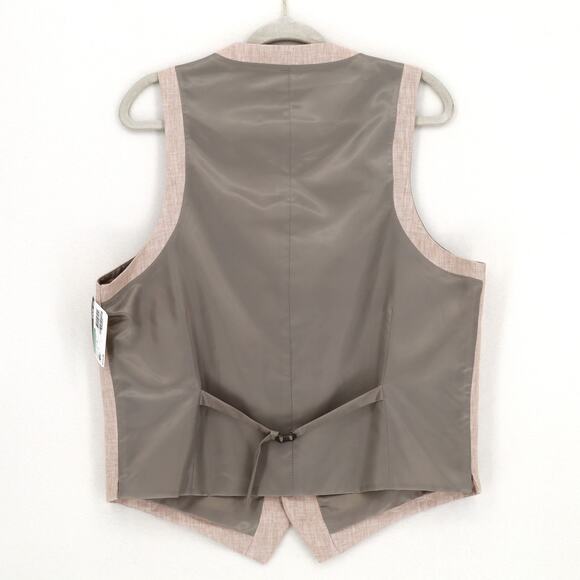 Bar III Men's Light Tan Linen Classic Tailored Slim-Fit Linen Suit Vest Size L - Picture 5 of 5